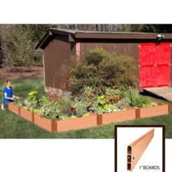 L-Shaped Composite Raised Bed, 12'x12' With 1" Boards