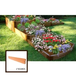 Classic Sienna Raised Garden Bed Split Waterfall Tri-Level With 2" Boards