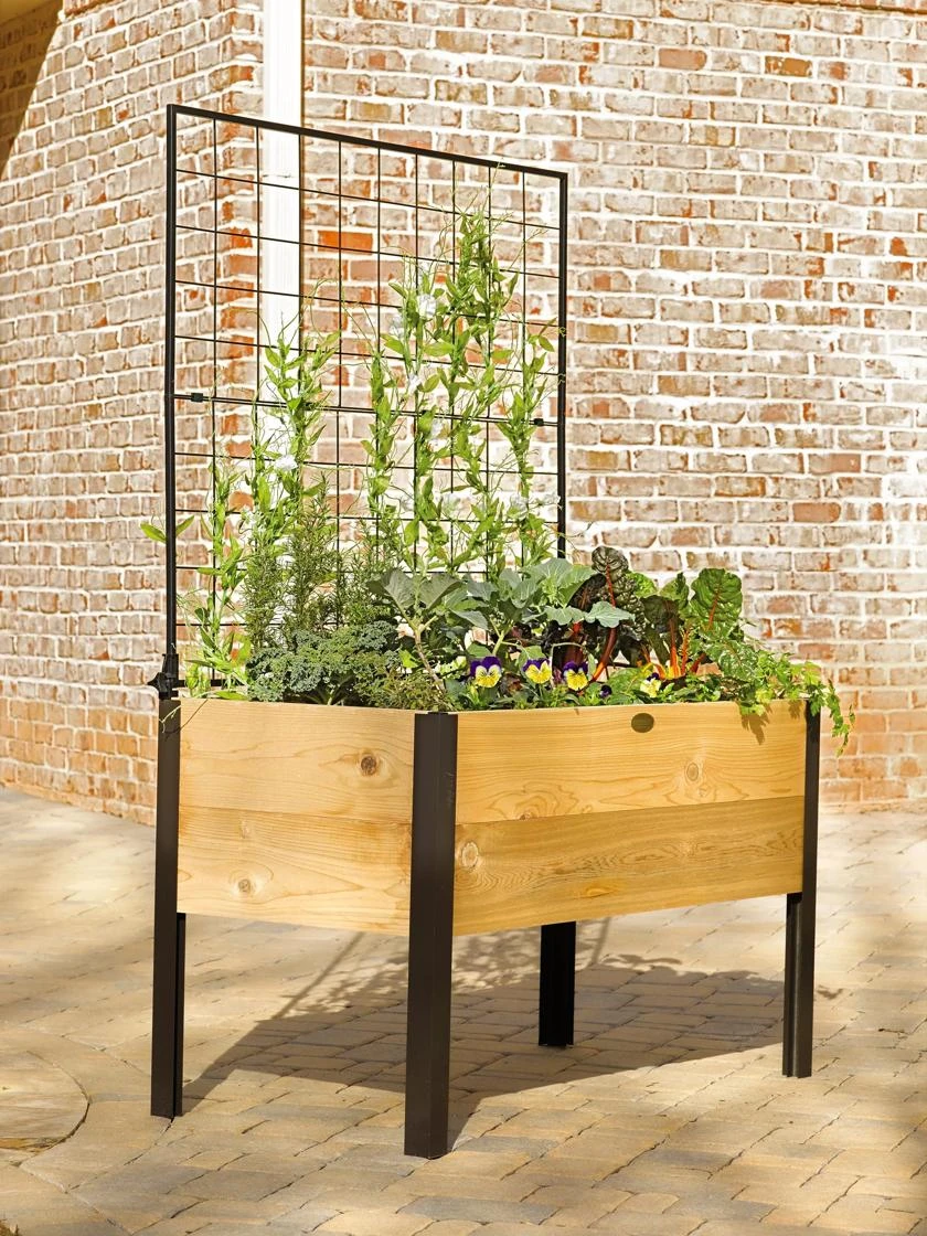 Elevated Planter Box And Space-Maker Pivoting Trellis Set, 2' X 4' - Image 5