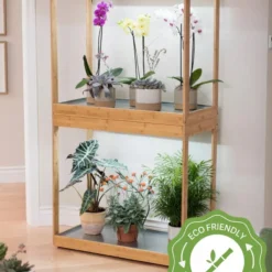 Bamboo Display LED Grow Light Garden
