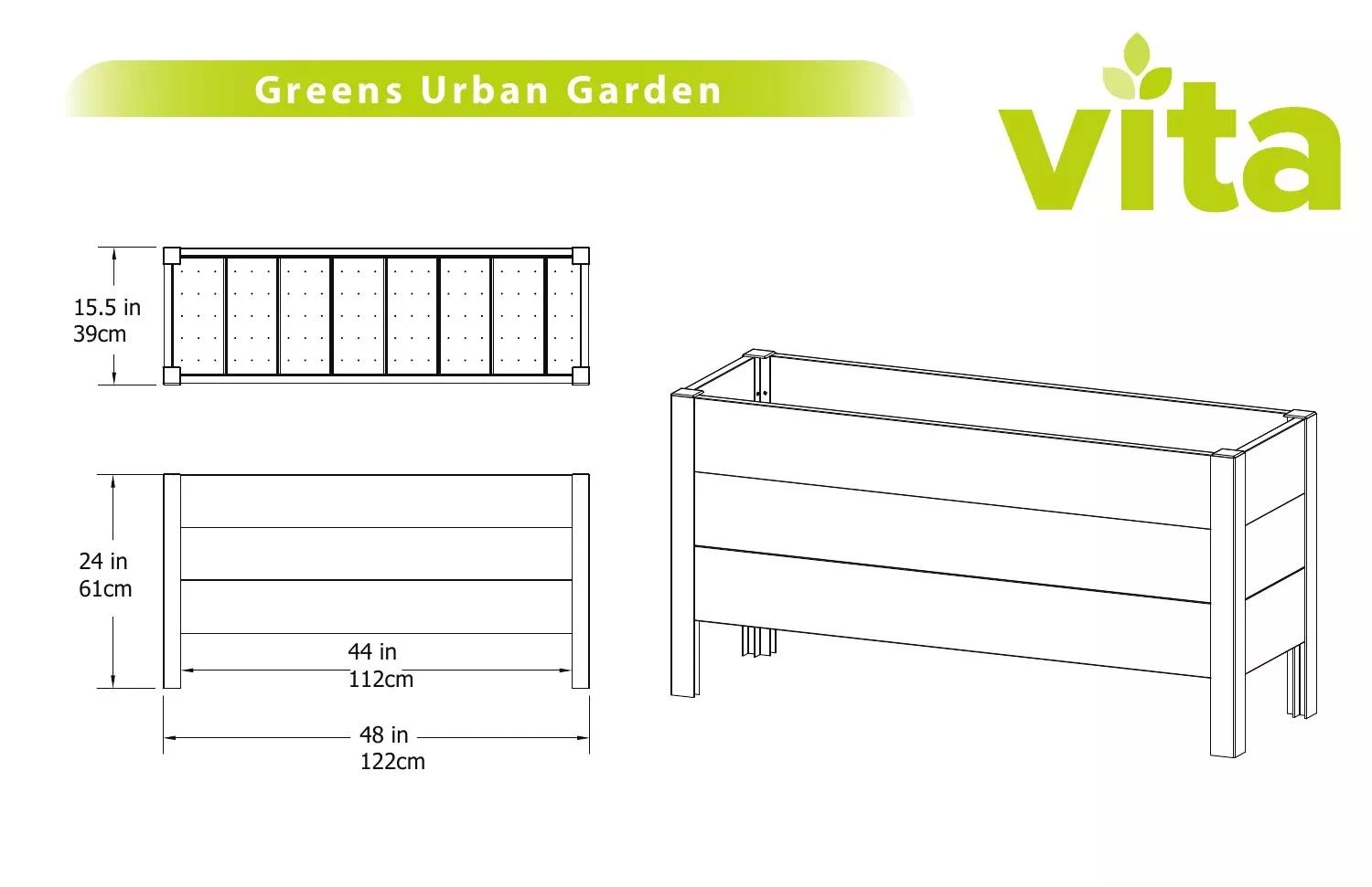 Greens Urban Elevated Garden Bed - Image 2