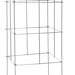 Heavy-Duty Stackable Square Plant Supports Galvanized 42", Set Of 5
