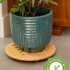 Bamboo Plant Caddy Round, 15.75"